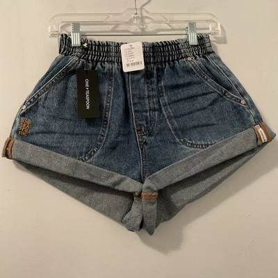  Nuevo con etiquetas Pantalones Cortos One Teaspoon Para Mujer Talla XS Azul Denim Elástico Novio Pantalones Cortos Foto 1 de 4