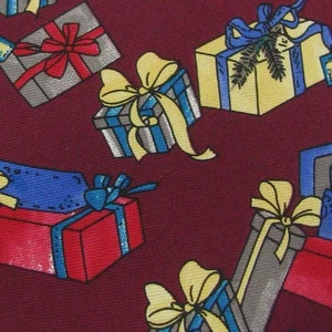 ROBERT STOCK Christmas Holiday GIFTS MAROON RED BLUE Tie Necktie X6-94 NWT - Picture 1 of 3