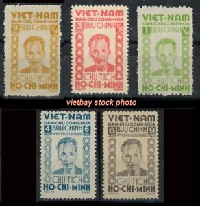 NORTH VIETNAM 1946 Viet Minh Issue Ho Chi Minh Complete Set 1L57-1L61 MNH - Picture 1 of 1