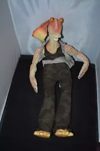 Vintage Star Wars Jar Jar Binks Plush Talking Alarm Clock Think Way Z5 Defects - Picture 1 of 5