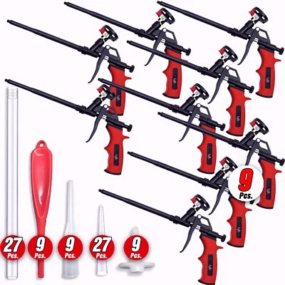 LUFT WERKZEUGE Pack Luft Professional Expanding Spray Foam Gun (9 Guns + 81 Tips and Tools)