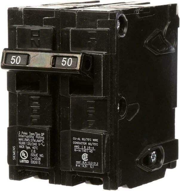 Siemens Q250 50-Amp 2 Pole 240-Volt Circuit Breaker
