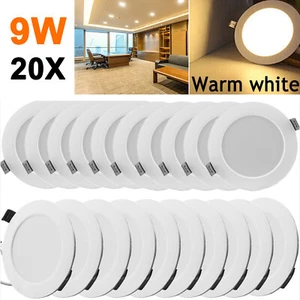 20x LED Panel Einbaustrahler 230V Spots Flach Einbauleuchten 9W Deckenleuchte - Bild 1 von 11