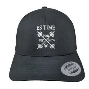 Sombrero de camionero ES Time For Fitness Snapback malla espalda negro talla única bordado - Imagen 1 de 7
