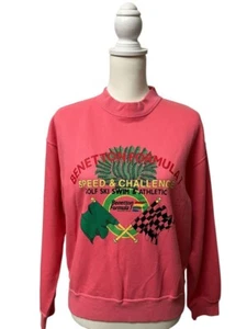Vintage Benetton F1 Pink Sweatshirt Women's M 80s used from japan - Picture 1 of 6