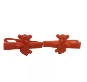 Set Barrettes Ragazza Vintage Goody Snap-Tight Orsacchiotto Arancione - Foto 1 di 4