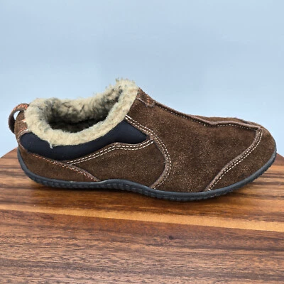 Zapatillas Clarks Para Hombre 9 M Marrón Gamuza Cuero Sin Cordones Cómodas Forradas Zapatos Foto 1 de 4