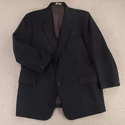 VTG Hopsack Jacket XL Polyester Blazer Sport Coat 1/4 Lined Made in USA 46R - Image 1 of 4