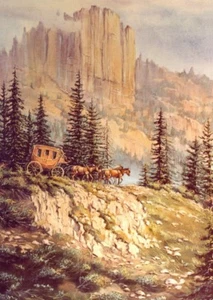 ACEO Limited Ed. MOUNTAIN STAGE by Sharon Sharpe - Picture 1 of 1