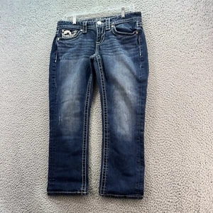 Maurices Low Rise Capri Jeans Size 5/6 Blue Dark Wash Stretch Denim Crop - Picture 1 of 12