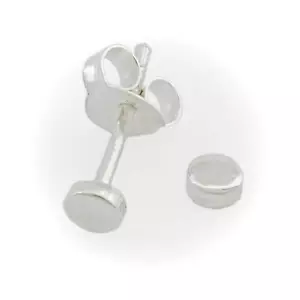 3mm 'Button' Post Earrings - 925 Sterling Silver - NEW! - Picture 1 of 6
