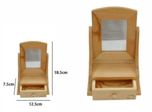 Portagioie Porta Gioie Gioielli Con Specchio Legno Naturale Cassetto 53435a dfh - Foto 1 di 1