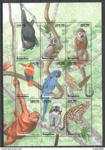 PK194 1998 MADAGASCAR FAUNA ANIMALI SELVATICI VOLATILI INSETTI SH FRANCOBOLLI NUOVI DI ZECCA - Foto 1 di 1