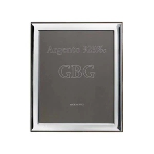 Sterling Silver Glossy Photo Frame 4 x 6 Cherry Wood Back - Picture 1 of 6