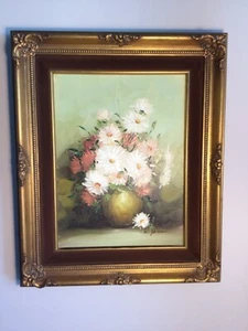 VTG 80's M.Jordan Framed Signed Original Painting Floral Still Life 22"x18" - Picture 1 of 14