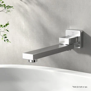 Bathroom Mixer Spout Wall Bath Tap Square Swivel Bathtub Chrome - Picture 1 of 8