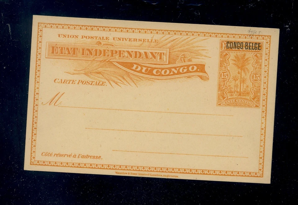 Bélgica Comgo 15 céntimos tarjeta postal amarilla sin usar   Foto 1 de 1