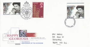 DOUBLED Queen Accession Stevenage FDI 1992 / Coronation GB Windsor 1993 (108419) - Picture 1 of 1