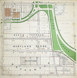 1925 Kansas City Missouri Atlas Plat Map RARE Color Lithograph Plate #134 & 135