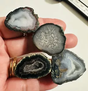 Geode Achat funkelnder Druzy S925 Sterling verstellbarer Ring - Bild 1 von 8