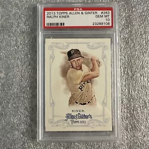 2013 Topps Allen & Ginter Baseball Ralph Kiner #263 PSA 10 GEM MINT HOF - Picture 1 of 2