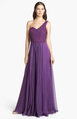 La Femme украшенный одно плечо кружева и шифоновое платье (размер 8) - Изображение 1 из 3