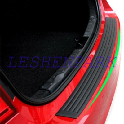 Black Car Rear Bumper Sill/Protector Plate Rubber Cover Guard Pad Moulding Trim - Image 1 of 4