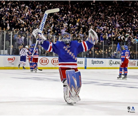Henrik Lundqvist New York Rangers Unsigned Celebrate 20x24 Photo Cover