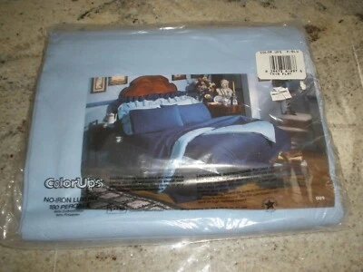 NEW Springs Color Ups Twin Flat Sheet Blue (NSH4) - Image 1 of 2