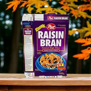 POST Cereal Box 1996 Premium RAISIN BRAN 25oz Flattened Sun-maid - Picture 1 of 4