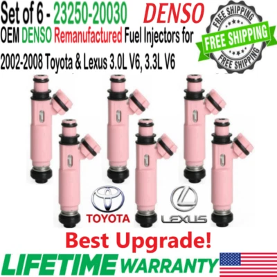 x6 Denso Best Upgrade OEM Fuel Injectors For 2004, 05, 2006 Lexus RX330 3.3L V6 Foto 1 de 4