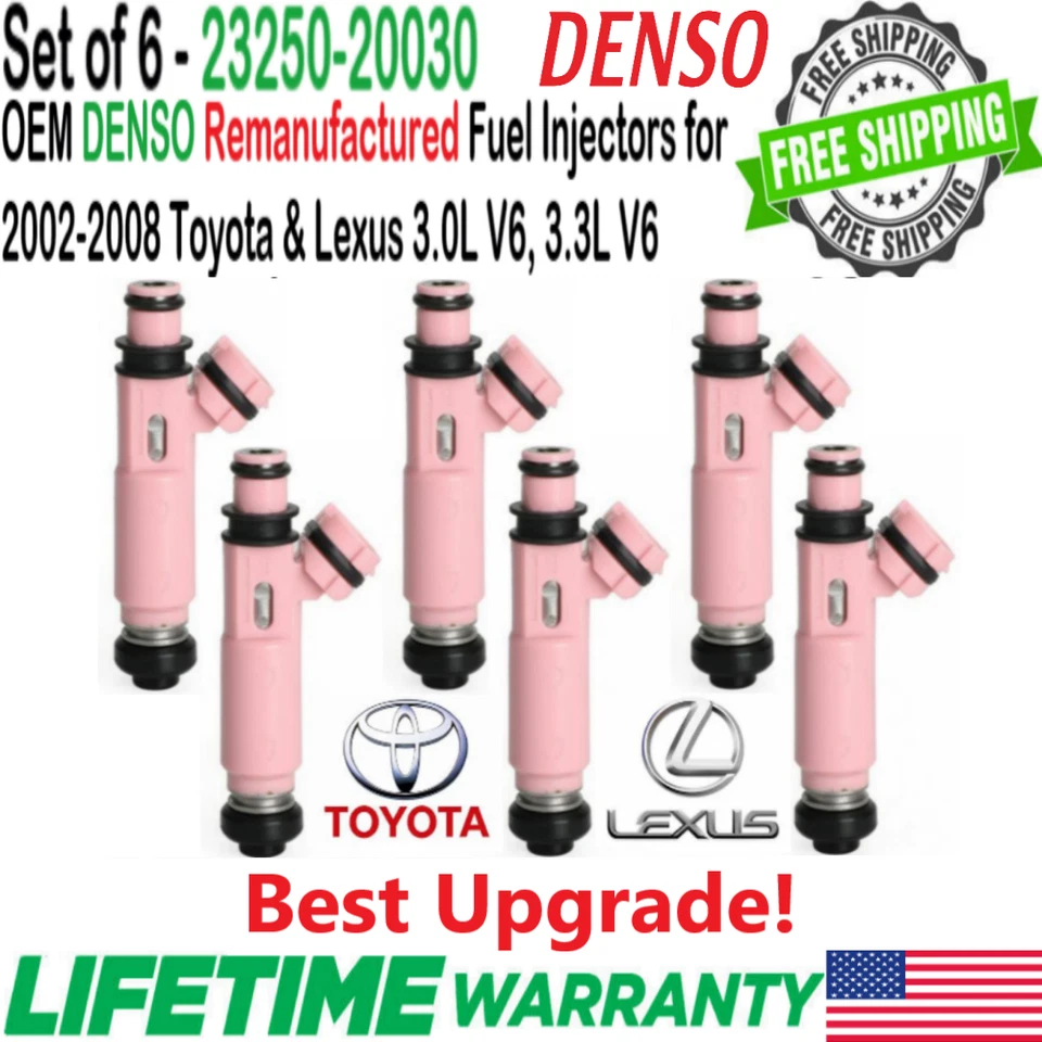 OEM Denso Best Upgrade x6 Fuel Injectors For 2004, 05, 2006 Toyota Sienna 3.3L Foto 1 de 4