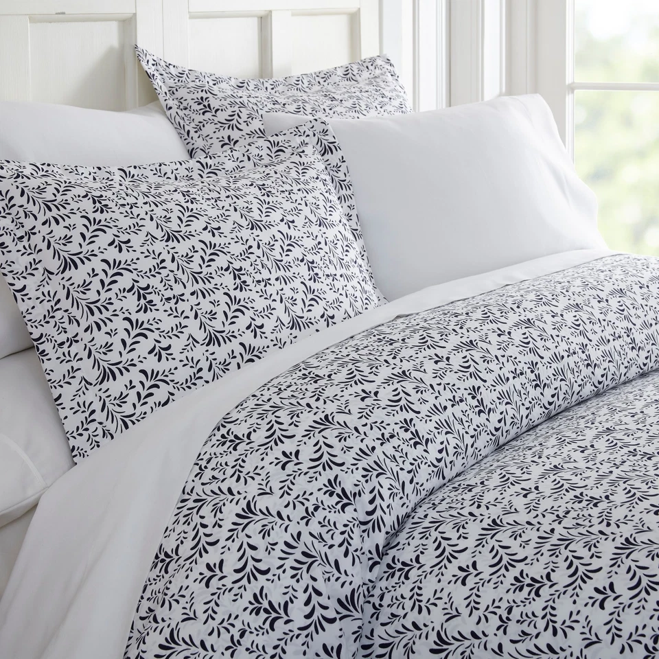 Juego de funda nórdica estampada de 3 piezas Burst of Vines - Colección de moda gris Kaycie Foto 1 de 1