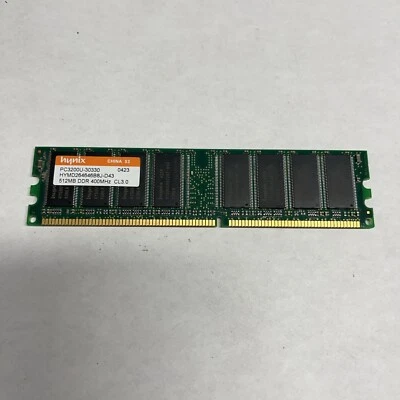 512MB Hynix DDR 400MHZ CL3 PC3200U-30330 RAM Memory HYMD264646B8J-D43 - Image 1 of 3