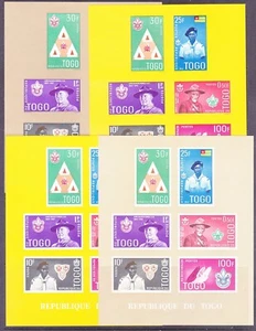 Togo 401-06 MNH 1961 Boy Scouts Beard & Powell 4 Dif IMPERF Souvenir Sheets - Picture 1 of 1