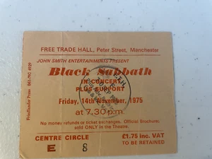 Boleto BLACK SABBATH Sabotage Tour 1975 - Imagen 1 de 2