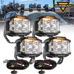 AUXBEAM 4x 4" LED Work Lights Pods Driving Fog DRL ATV Marine Boat For Toyota US - Foto 1 di 10