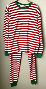 Hanna Andersson Weihnachten Pyjama Erwachsene XL klassisch Streifen Oberteil Hose Set rot weiß - Bild 1 von 13