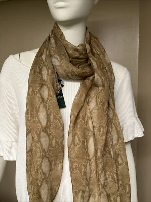 NUEVO CON ETIQUETAS Ralph Lauren Bufanda Taupe CUADRADO R427 Foto 1 de 4