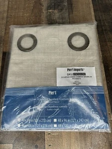 New Pier 1 Cassidy Chambray Curtains Grommet Natural (48”x 84”) - Picture 1 of 4