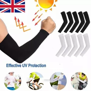 UK 3 Pairs Cooling Arm Sleeves Cover UV Sun Protection Outdoor Sports Men Women - Picture 1 of 16