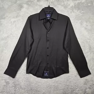 Ben Sherman Shirt Mens Small Black Slim Fit Stretch Basketweave Cotton Blend NWT - Picture 1 of 8