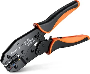 Ratchet Crimping Plier, Insulated Ratcheting Wire Terminal Crimping Tool, AWG20 - Picture 1 of 7