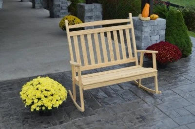 A&L Furniture Co. Amish-Made Pine Double Porch Rocker, Available in 18 Finishes - Image 1 of 3