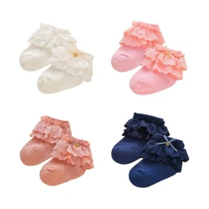 Baby Princess Cotton Socks Trendy Socks for Everyday Wear and Special Occasions - Picture 1 of 20