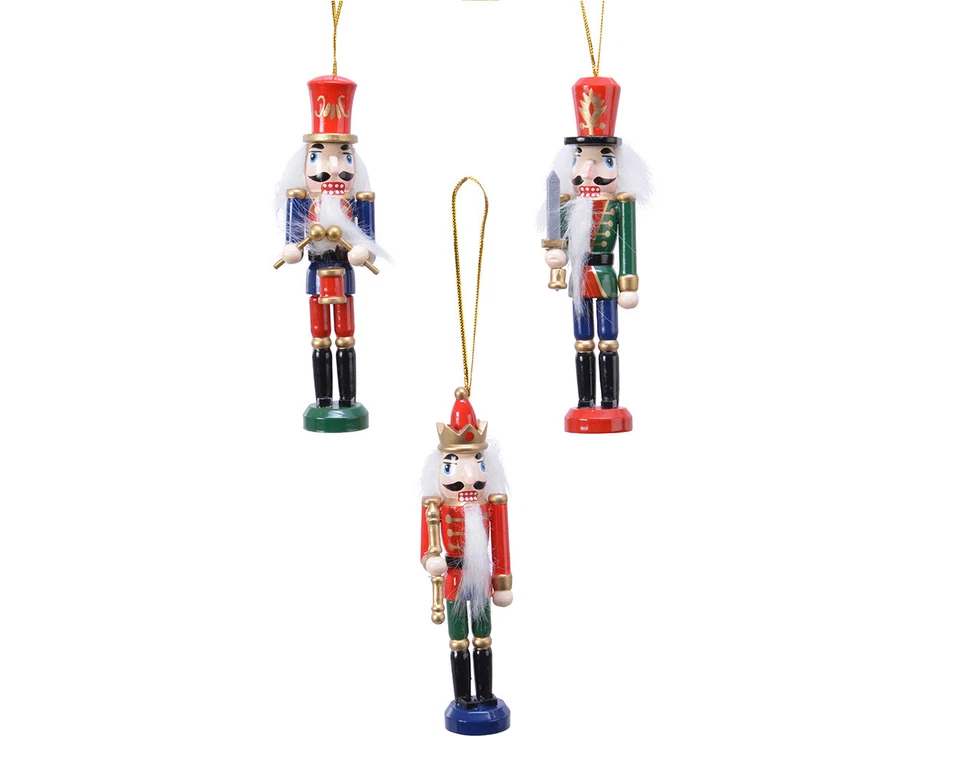 1 Christbaumschmuck Nussknacker Holz Weihnachtskugeln Weihnachtsbaumschmuck bunt - Bild 1 von 1