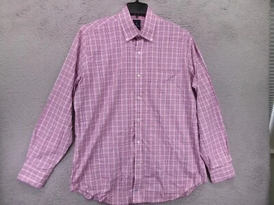 Tailorbyrd Button Up Shirt Mens XL Long Sleeve Pink Plaid Flip Cuff Cotton - Image 1 of 4