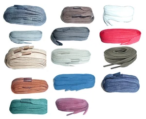 Strong Flat Shoe Laces Boot Laces, shoelaces 120cm Long UK Made - Picture 1 of 24