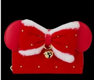 Loungefly Minnie Mouse Exclusive Santa Suit Cosplay Zip Around Wallet - Picture 1 of 3