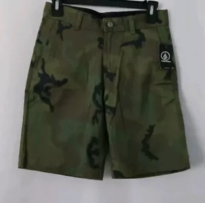 BRAND NEW Volcom Stretch CamouflageDark Green Black Signature Short Sz.26(12) - Picture 1 of 7